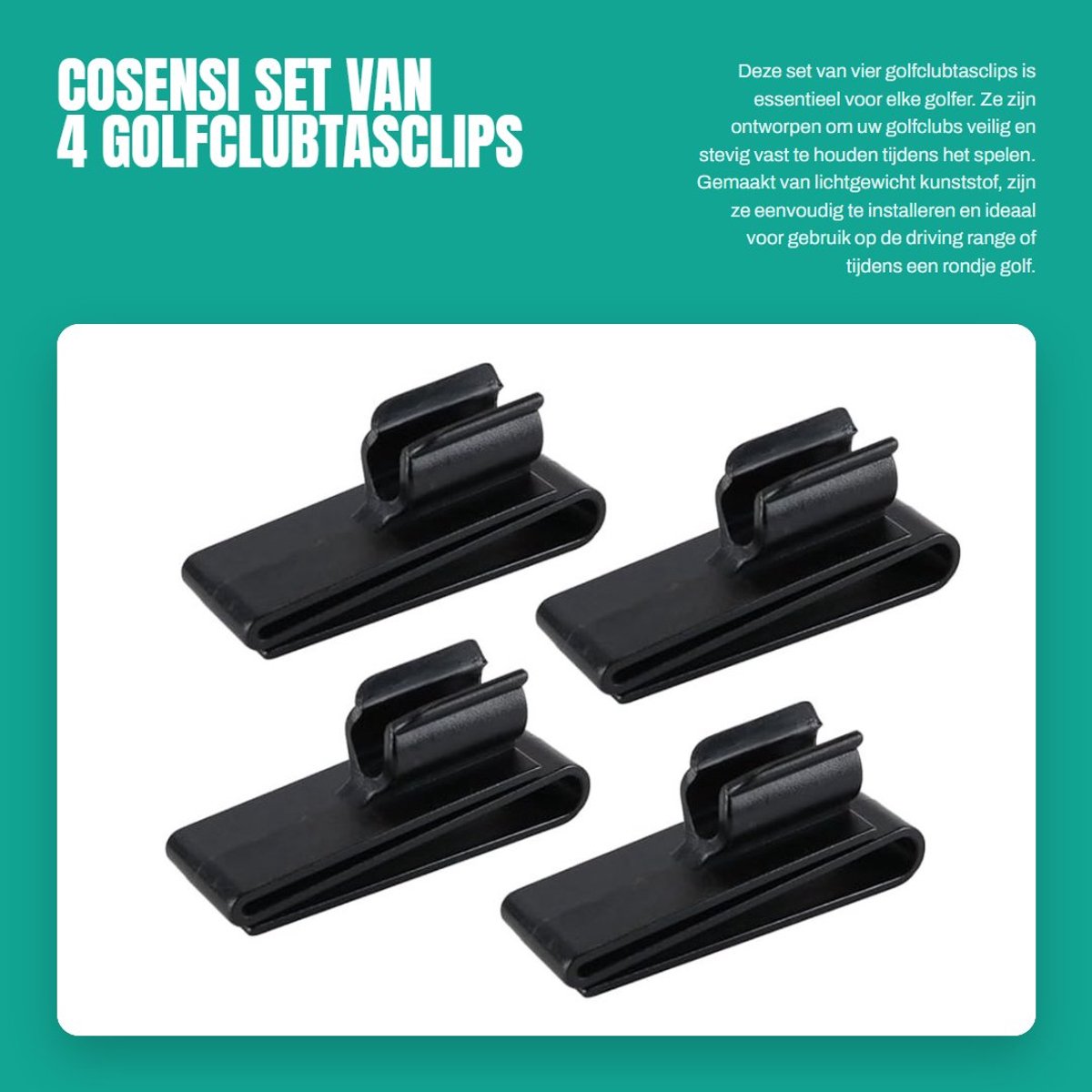 Dailygoods- Golfclubtasclips 4 Stuks - Kunststof - Lichtgewicht - Draagbaar - Stevig - Eenvoudig te Installeren - Golfaccessoires