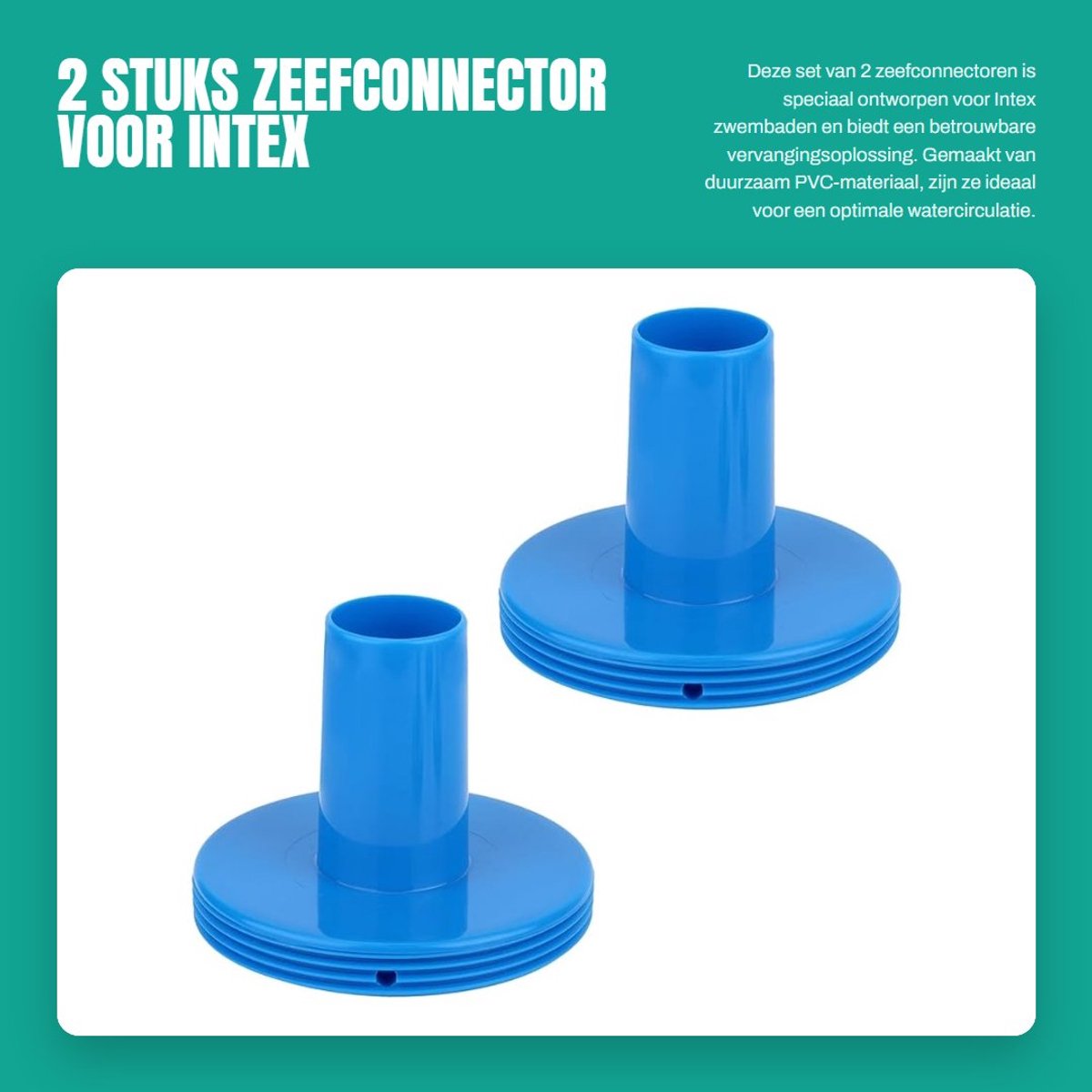 Dailygoods- Zeefconnector 2 Stuks - Vervanging 11070 - Compatibel met Intex 26183MW/26165EH/26167E/26175EH/26191EH - Blauw - PVC - Duurzaam - Filterconnector