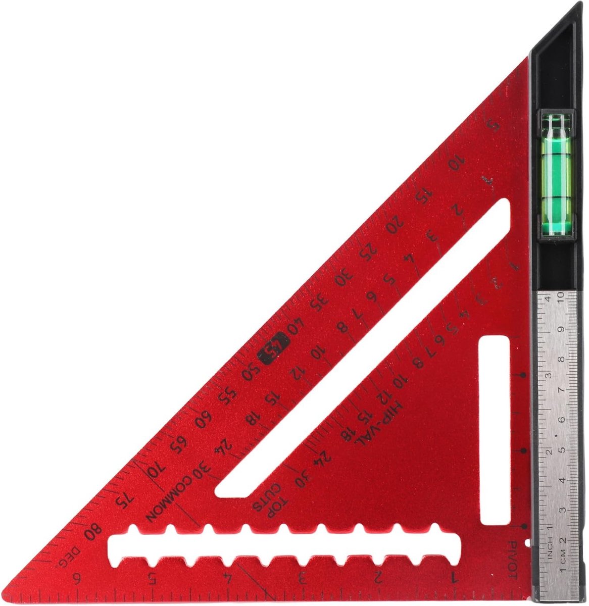 Dailygoods- Spantvierkant Aluminiumlegering - Timmermansvierkant - Houtbewerking - Driehoekliniaal - Verwijderbare Liniaal - Duurzaam en Lichtgewicht - Timmermanshoek