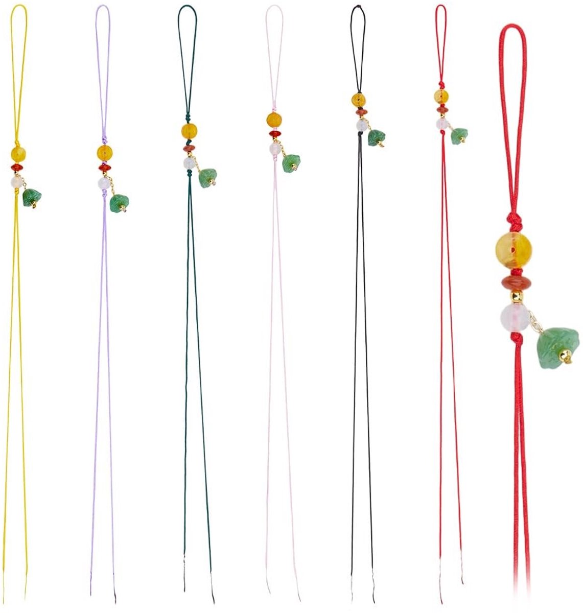 Dailygoods- Telefoonhanger 6 Kleuren - Telefoonketting - Sleutelhanger - Rugzakbedel - Kralen - Multifunctioneel Accessoire