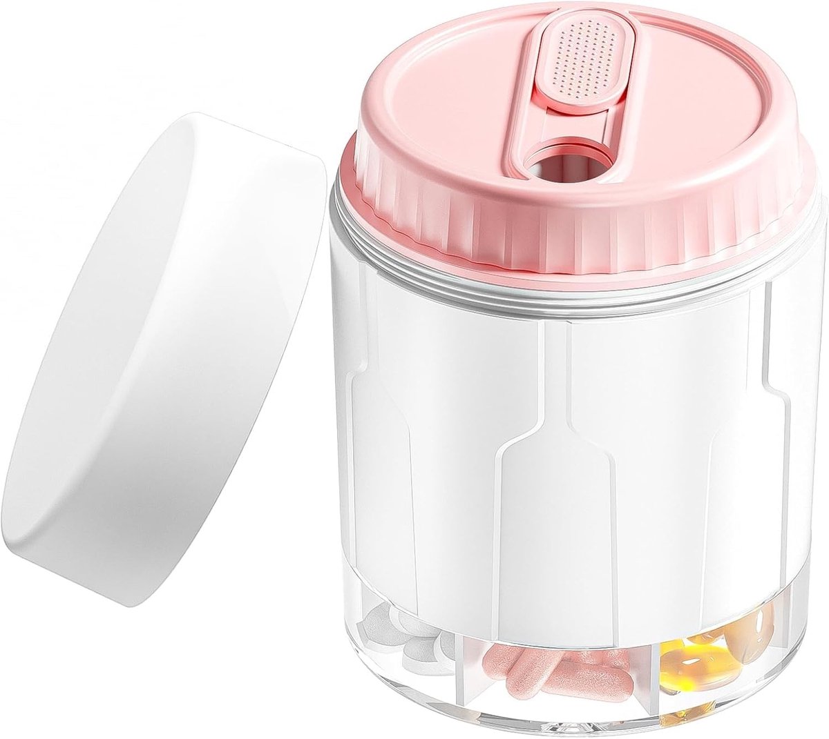 Dailygoods- Pillendoos 7 dagen - Grote pillendoos met 7 vakken - Eenvoudig te openen - Ideaal voor thuisgebruik - Transparante bodem - 21 aanpasbare etiketten - Medicijnbox