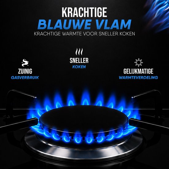 Royal Swiss® Gasfornuis 3-Pits - Gaskooktoestel met Deksel - Camping Kooktoestel - Geschikt voor Propaan en Butaan - Zwart van Royal Swiss — afbeelding 4