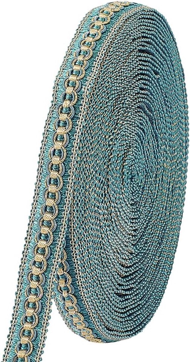Polyester Gevlochten Bies van 20mm voor Kostuum en Gordijn Naaien, Blauw, 11.5~12m Lengte, Decoratieve Afwerking