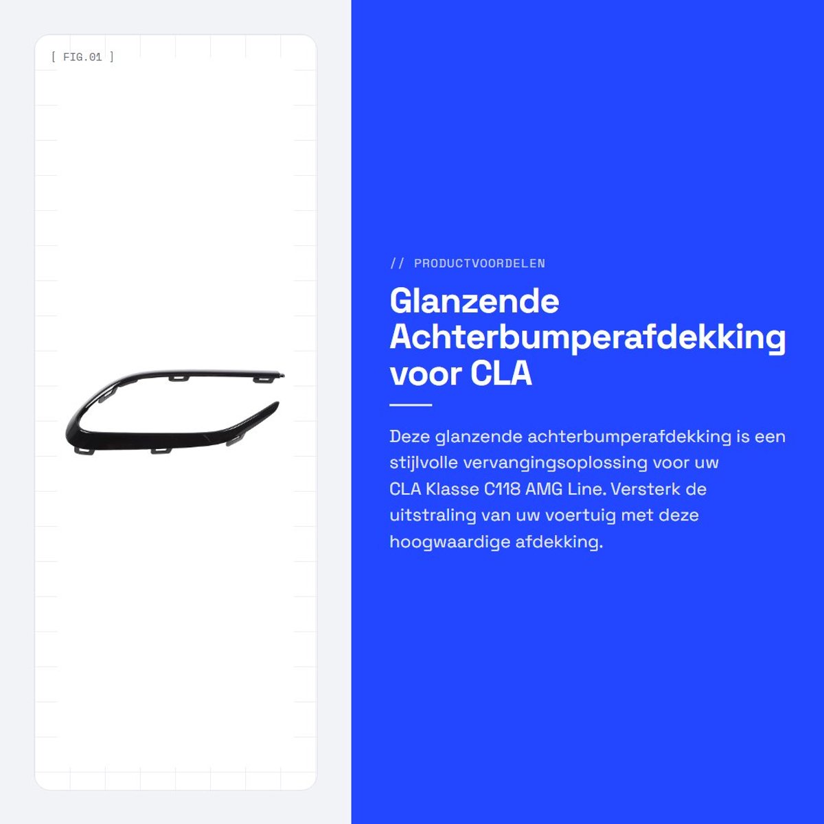 Dailygoods- Achterbumper Glanzend Zwart - Vervanging voor CLA-Klasse C118 AMG-Line 2020-2024 - T-achterbumperpijp - ABS Materiaal - Perfecte Pasvorm - Eenvoudige Installatie met Clips - Bumper