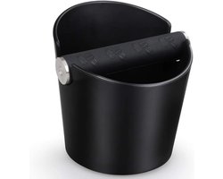 Koffiedik Opvangbak - Espresso Koffieprutjes Bak met Afneembare Metaal Klepel - Antislip Onderstel en Schokabsorberend - Barista Stijl Koffieaccessoire - Zwart - 1 Stuk