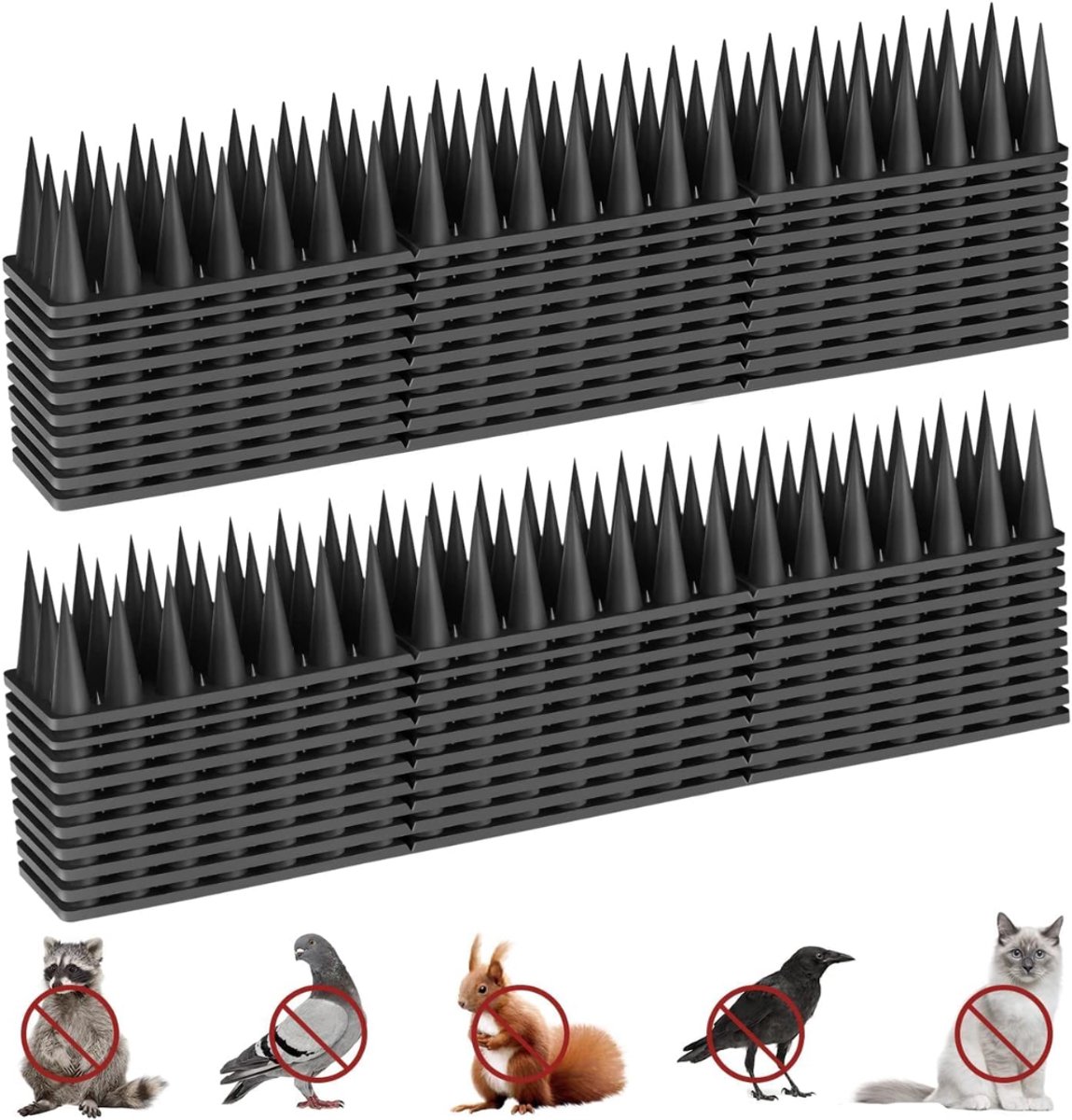 QORA® Duivenverjager - Duivenpinnen - Vogelpinnen - Duivenpinnen Met Plakstrip - Zwart - 30cm x 5cm x 15cm