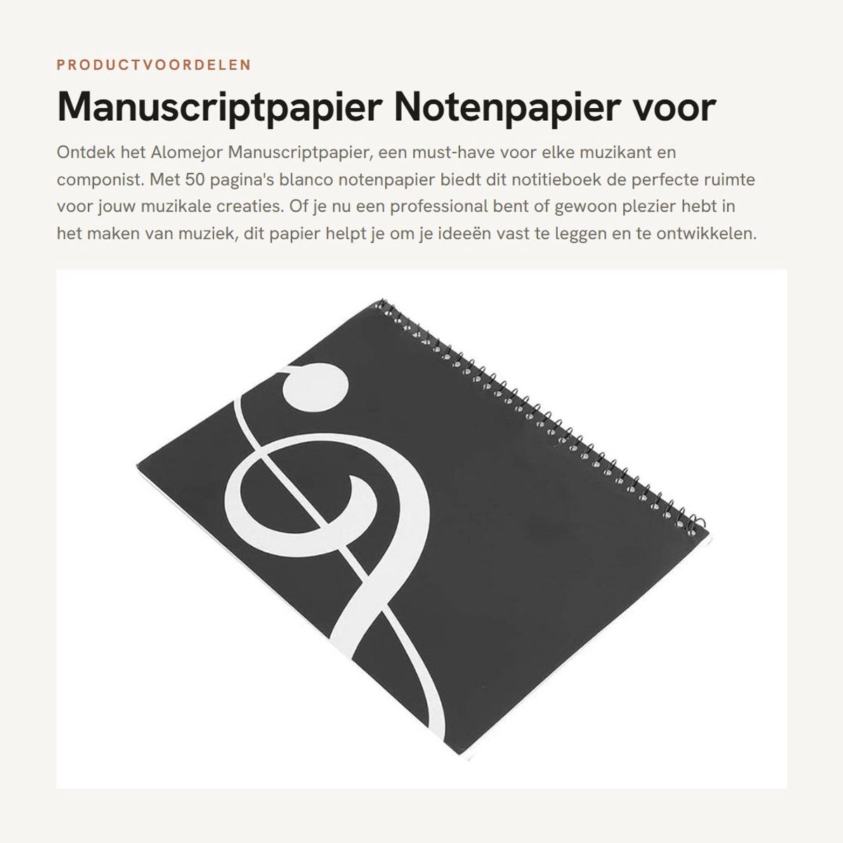 Dailygoods- Notenpapier 50 pagina's - Muziekpapier - Schrijfpapier Volwassenen - Notitieboek - Blancoblad - Hoogwaardig Papier