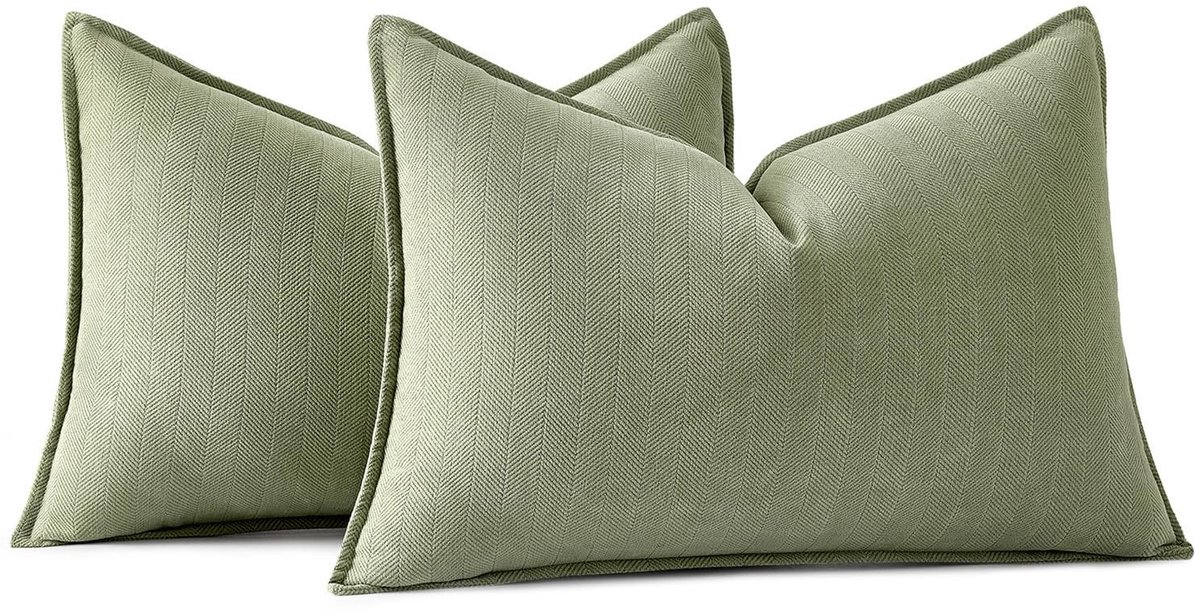 Dailygoods- Kussenslopen Set van 2 - 40 x 60 cm - Chenille - Zachte Kussenhoezen - Elegante Sierkussens - Verborgen Ritssluiting