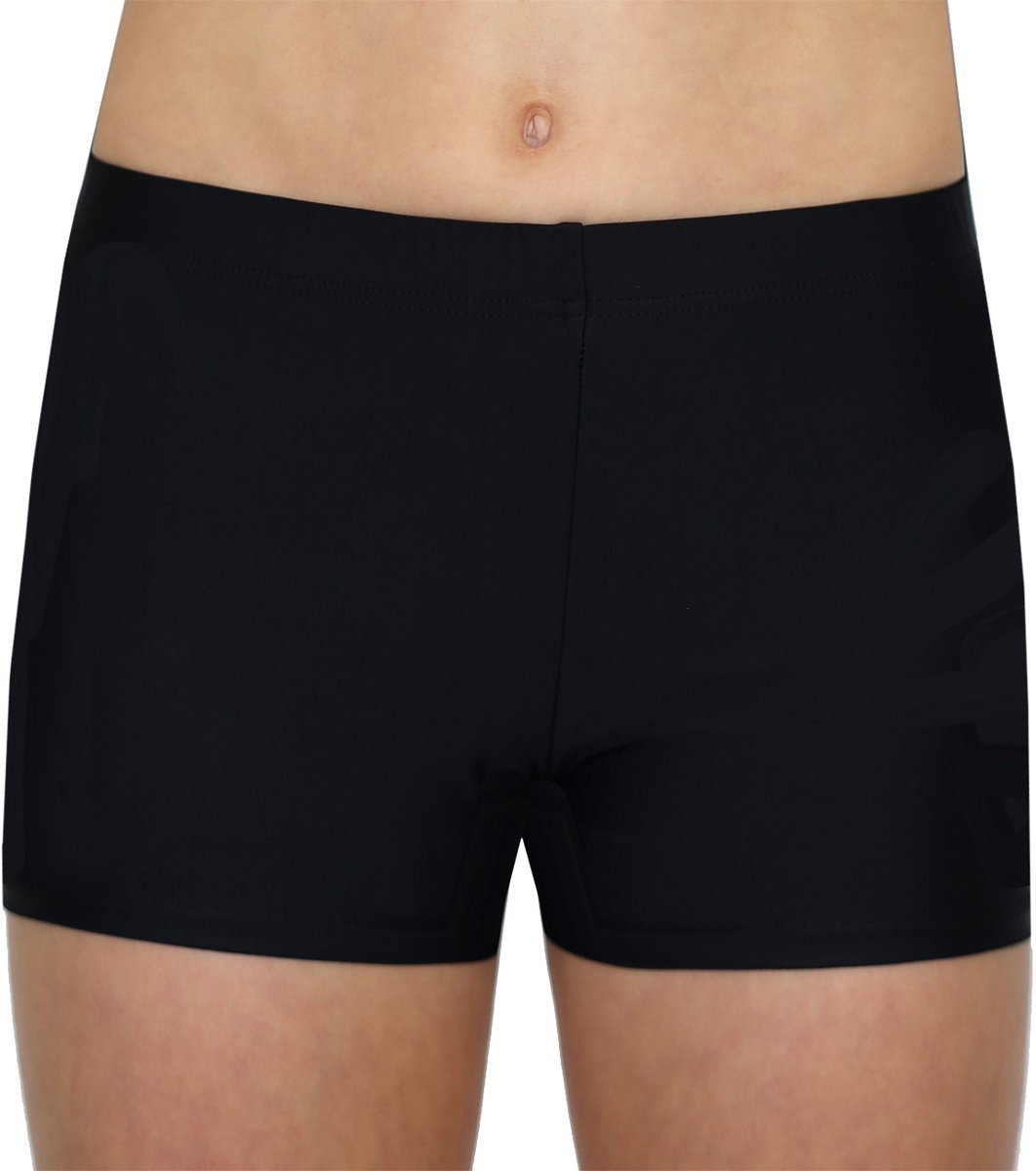 Fairysports Turnbroekje Zwart Spandex maat 158-164 meisjes gymbroekje