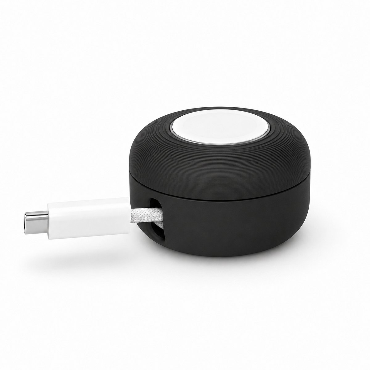 Skushy Apple Watch Reislader Houder Compact - Apple Watch Oplaadstandaard - Kabel Organizer - Magnetische Oplader Houder - Reis Dock - Oplaadkabel Opberger - Nachtkastje Dock - Smartwatch Charger Case - Zwart