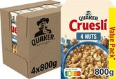 Quaker Cruesli 4 Noten - Ontbijtgranen - 4 x 800 gram