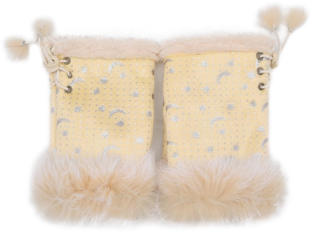 Dailygoods- Vingerloze Handschoenen - Dames - Winter - Warm - Polyester/Konijnenbont - Verstelbaar Koord - Modieuze Stijl
