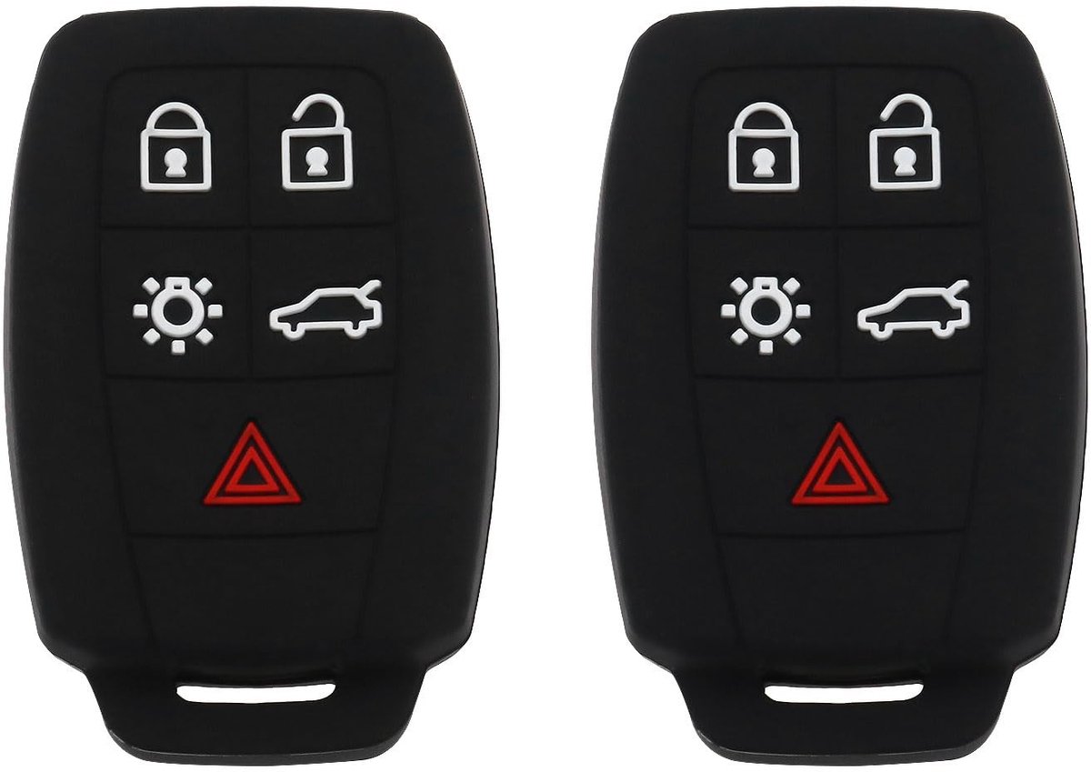 Dailygoods- Autosleutel Cover - 2 Stuks - Zwarte Sleutelbescherming - Siliconen Sleutelhoesje - Compatibel met Volvo XC90/C70/S60/D5/V50/S40/C30 - Duurzame Bescherming - Sleutelhoes