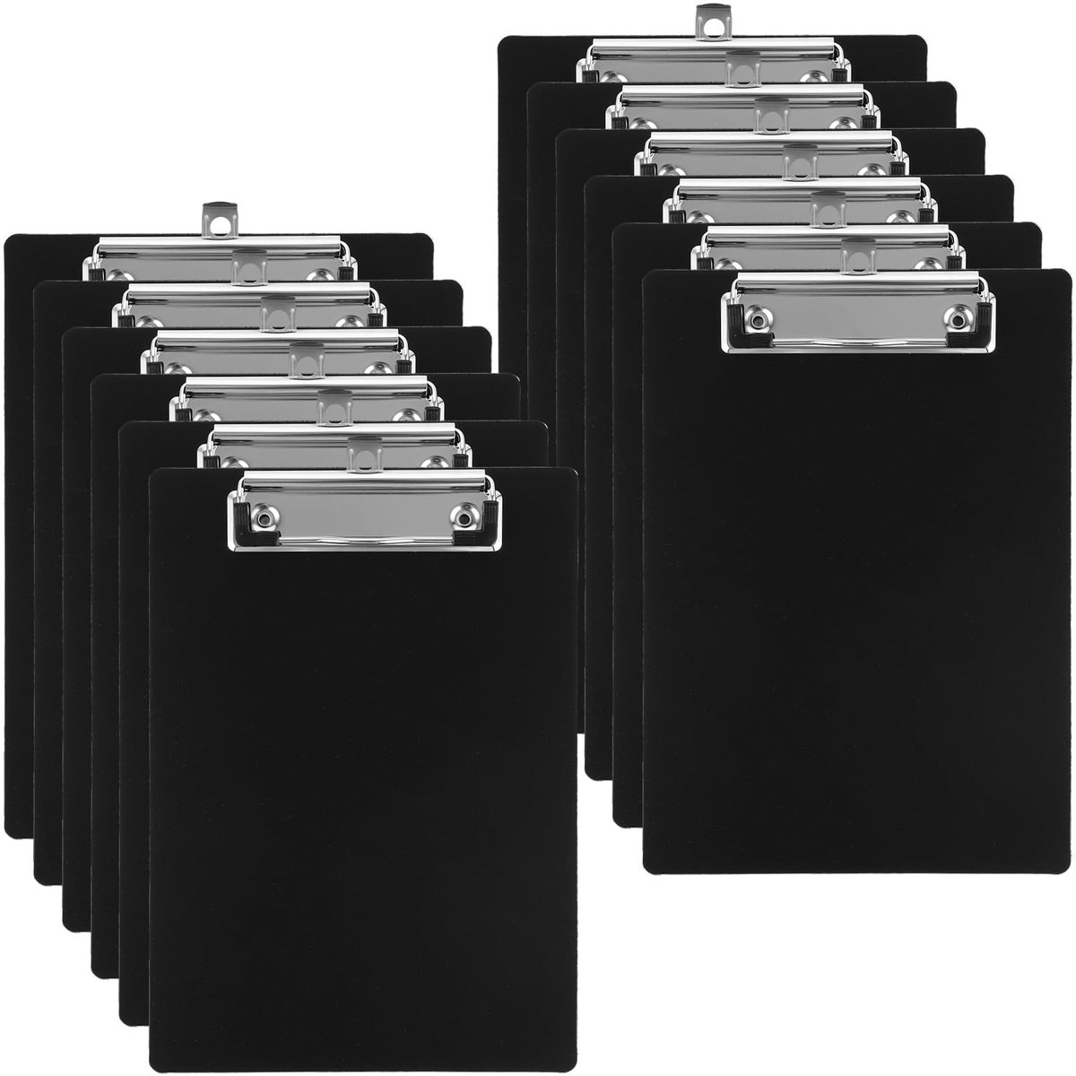 Dailygoods- Klembord A5 - 12 Stuks - DIN A5-map - Klembordmap - Kantoor/Keuken - Polypropyleen - Zwart - Clipboard