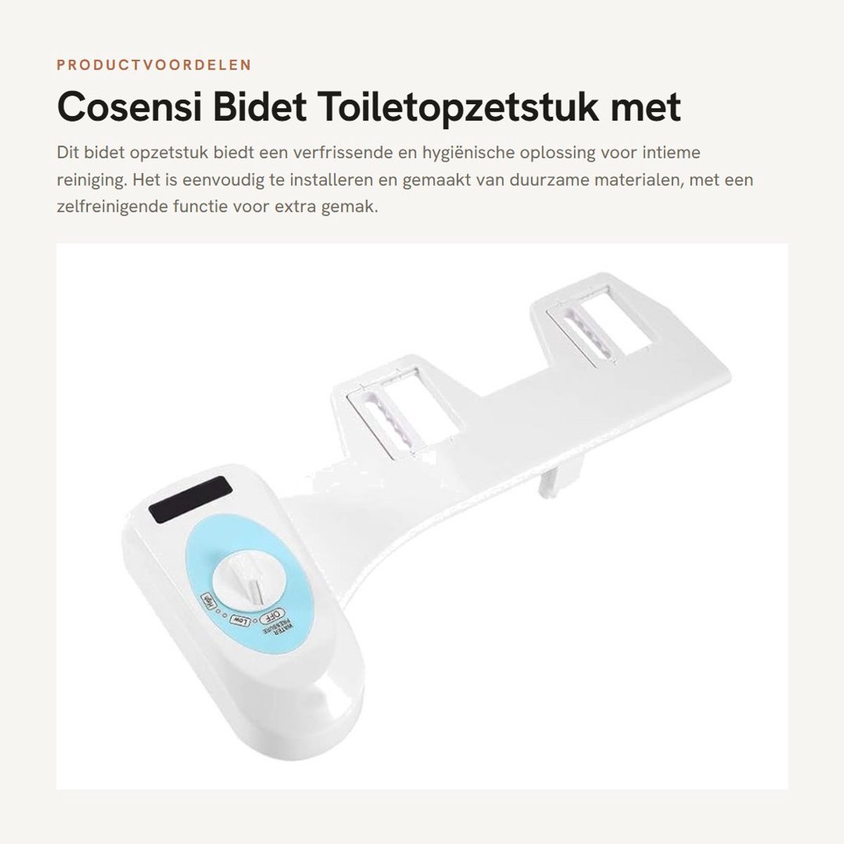 Dailygoods - Bidet Toiletopzetstuk met Zelfreinigende Functie