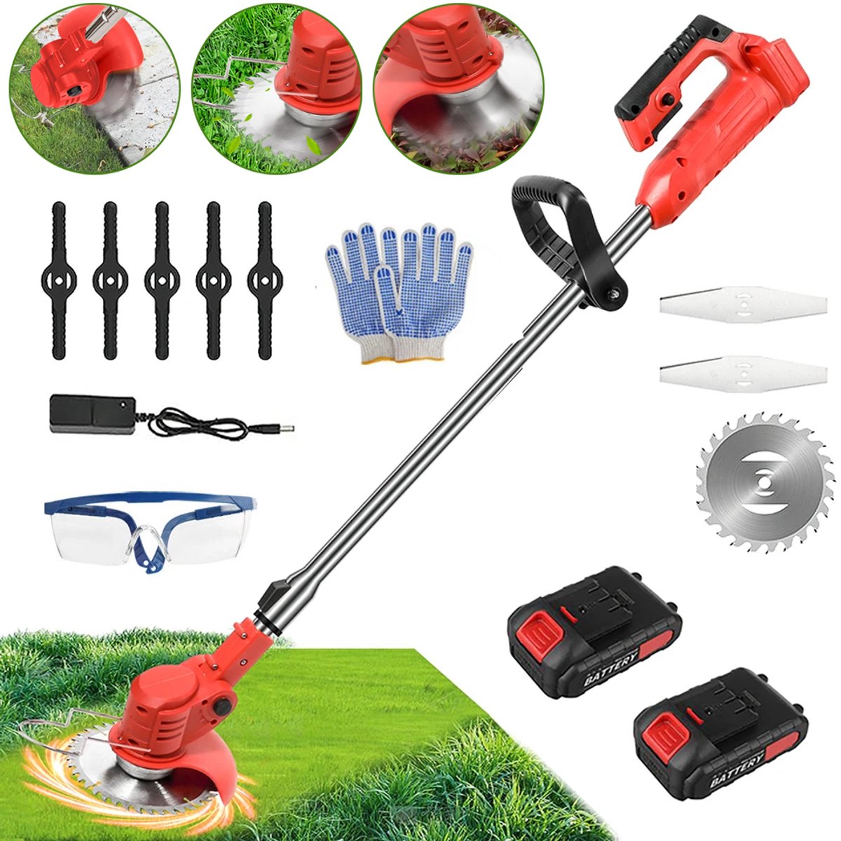 21V Draadloze Trimmer - Elektrische Grastrimmer - Tuintrimmer - Telescopische Grastrimmer Met Accu En Oplader