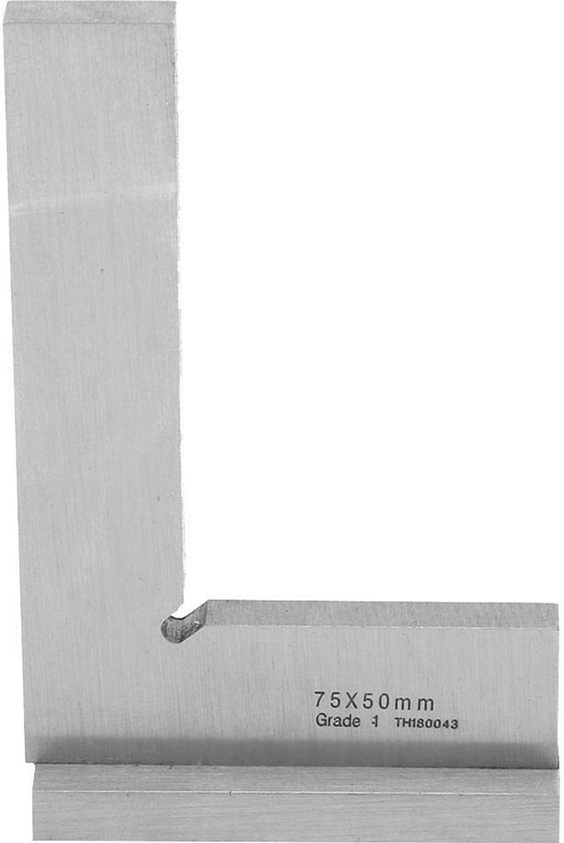 Dailygoods- Hoekblok Hoge Nauwkeurigheid - Hoekverwerking - Hoekoppervlak - Roestvrij Staal - Hardheid - Meetinstrument 75x50 - Hoekliniaal