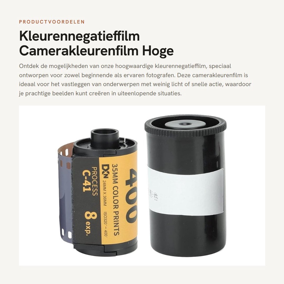 Dailygoods- Kleurennegatieffilm HD - Camerakleurenfilm ISO 320-400 - Hoge Resolutie - 35 Mm - 8 Vel - Gemiddeld Contrast - Kleurenfilm