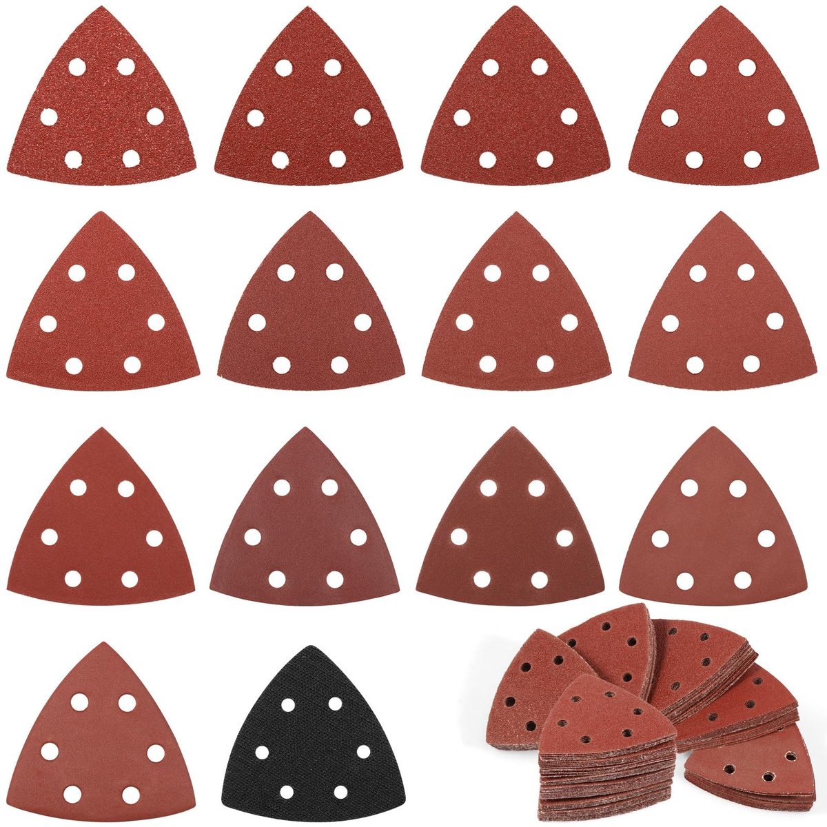 Dailygoods - 195 Stuks Delta Schuurpapier voor Driehoekslijper - Diverse Korrelgroottes