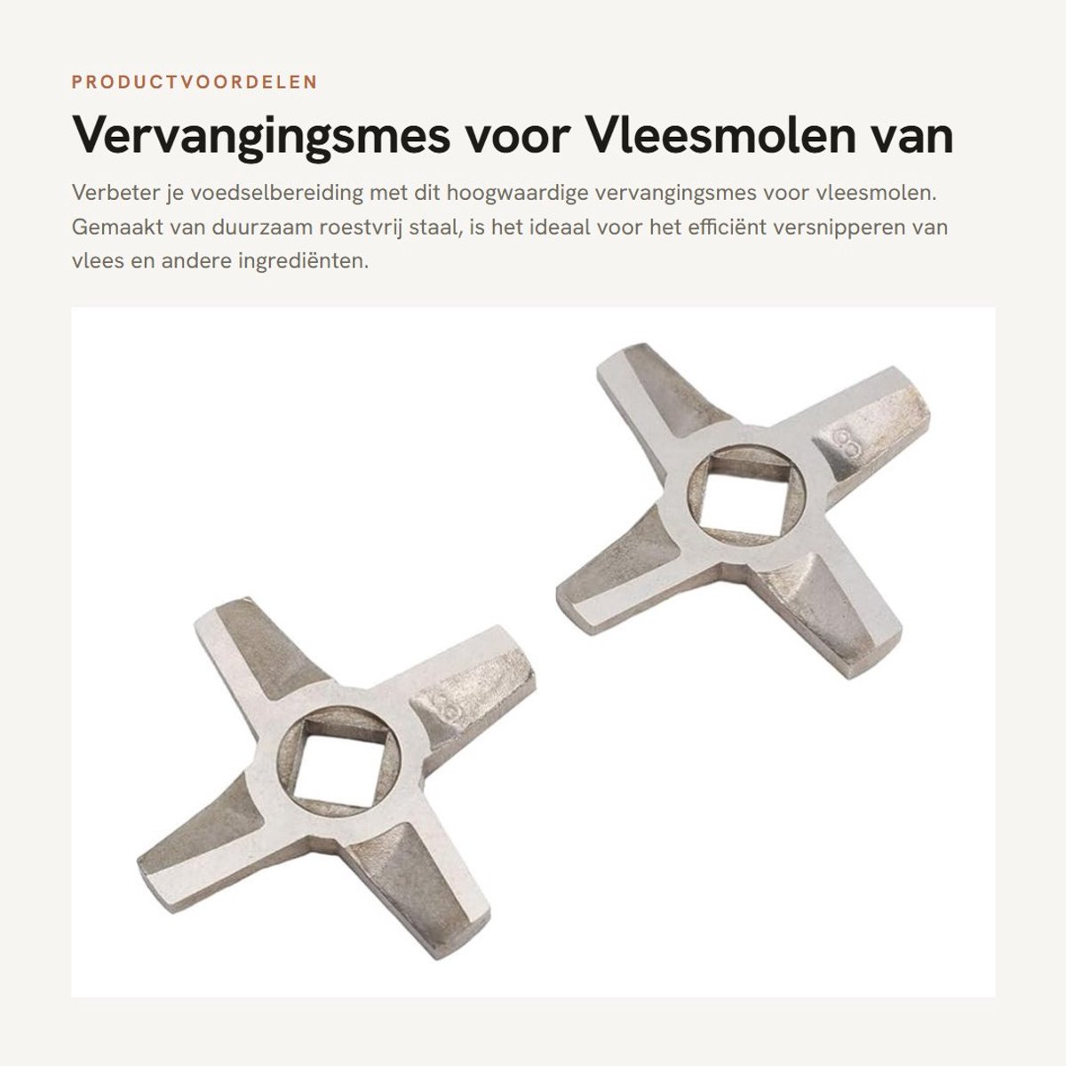 Dailygoods- Vleesmolenmes 8# - Hoogwaardig roestvrij staal - Duurzaam - Vervanging voor levensmiddelenhakmolen - Ideaal voor thuiskoken - Perfect voor hobby- en professionele koks - Vleesmes
