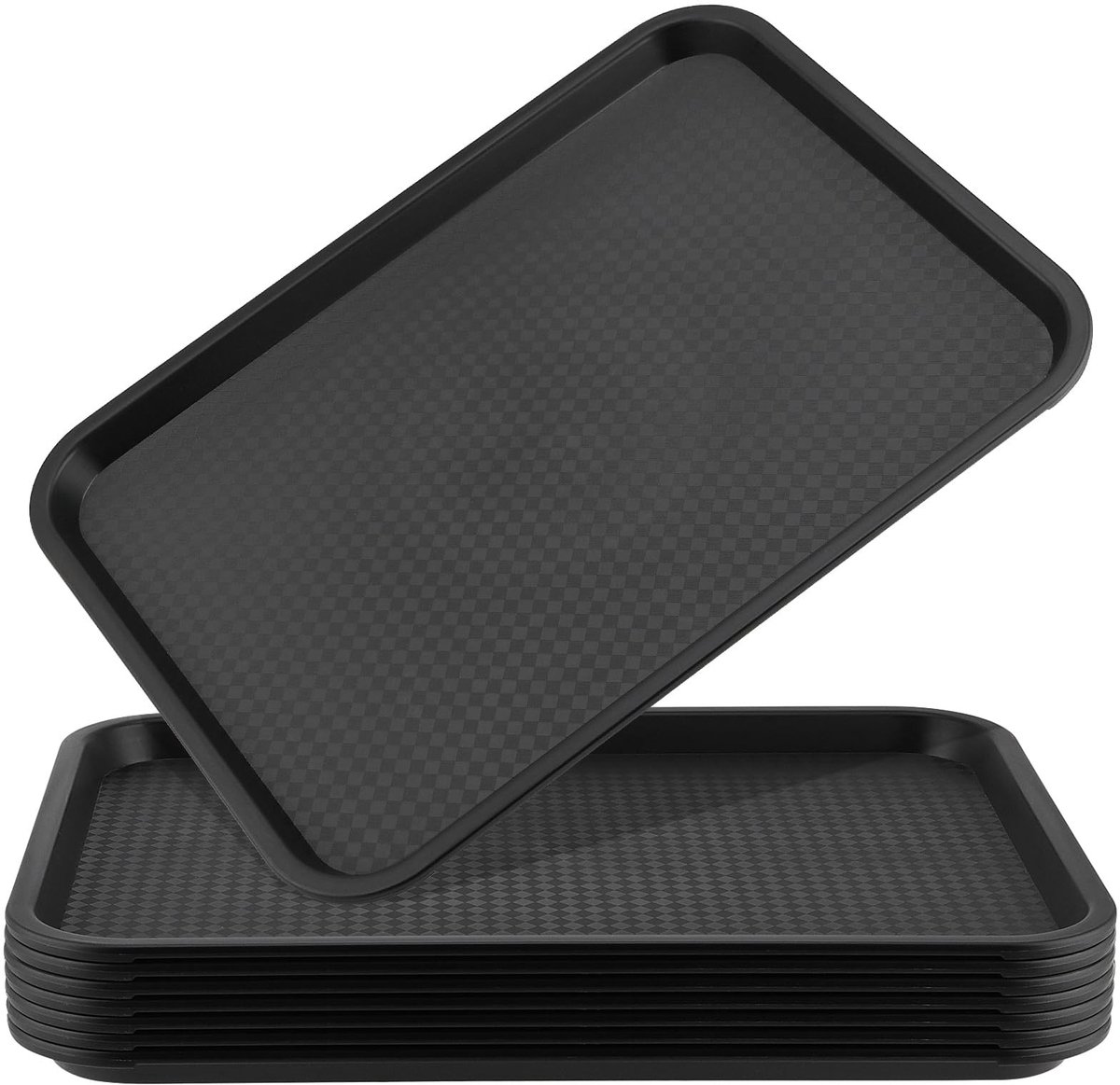 Dailygoods- Fastfoodlade 41,5 x 30,5 cm - Rechthoekig Dienblad - Plastic Cafetaria Tray - Antislip Ondergrond - 8 Stuks - Makkelijk Schoon te Maken