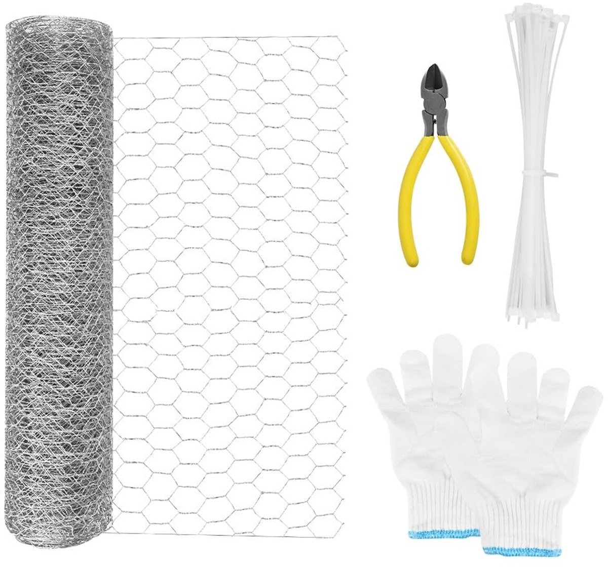 Dailygoods- Haasdraad verzinkt - Kippenhek - Fijnmazig - 0,4 x 5 m - 1 stuk - Duurzaam - Draadhek