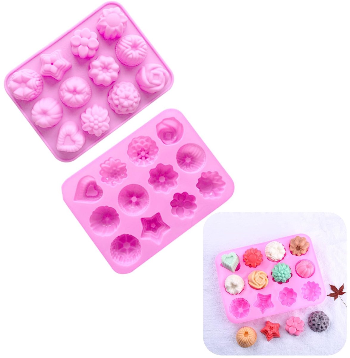 Dailygoods- Siliconen Vormen Multifunctioneel - Aardbeienvorm - Peperkoekvormen - Gummibeertjesvorm - Chocoladevorm - Eenvoudig te gebruiken - Bakvorm