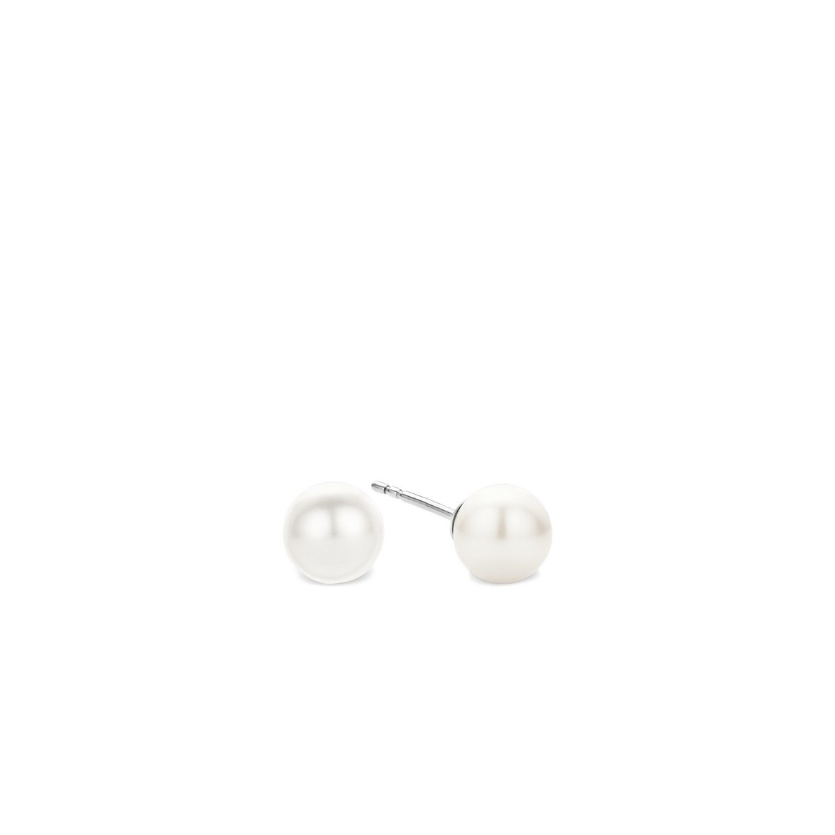 TI SENTO Dames Oorbellen - 925 zilver - Wit parel - 7386PW