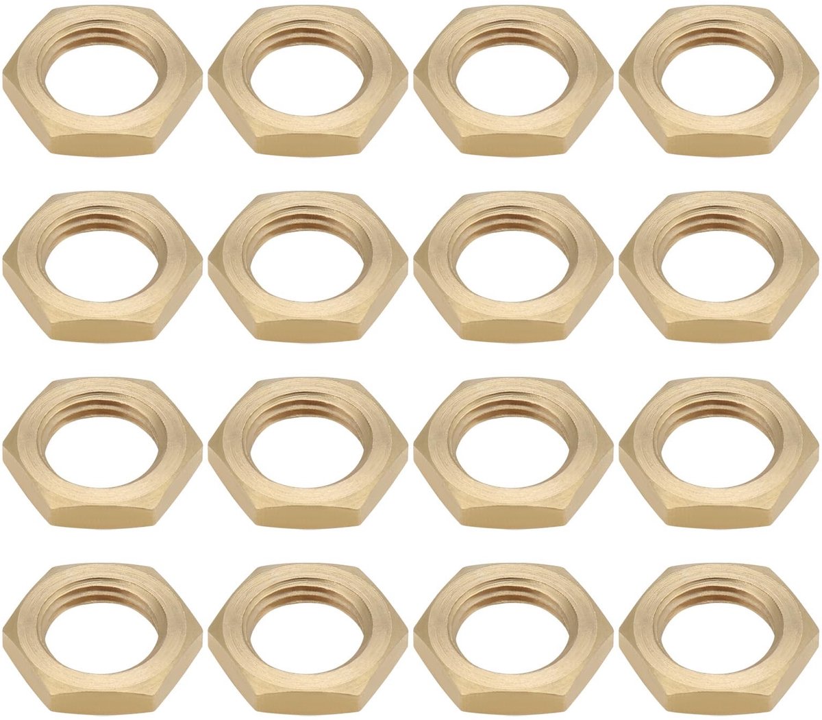 Dailygoods - Zeskantmoer Messing M10 x 1,0 mm voor Gloeilampen 30 Stuks
