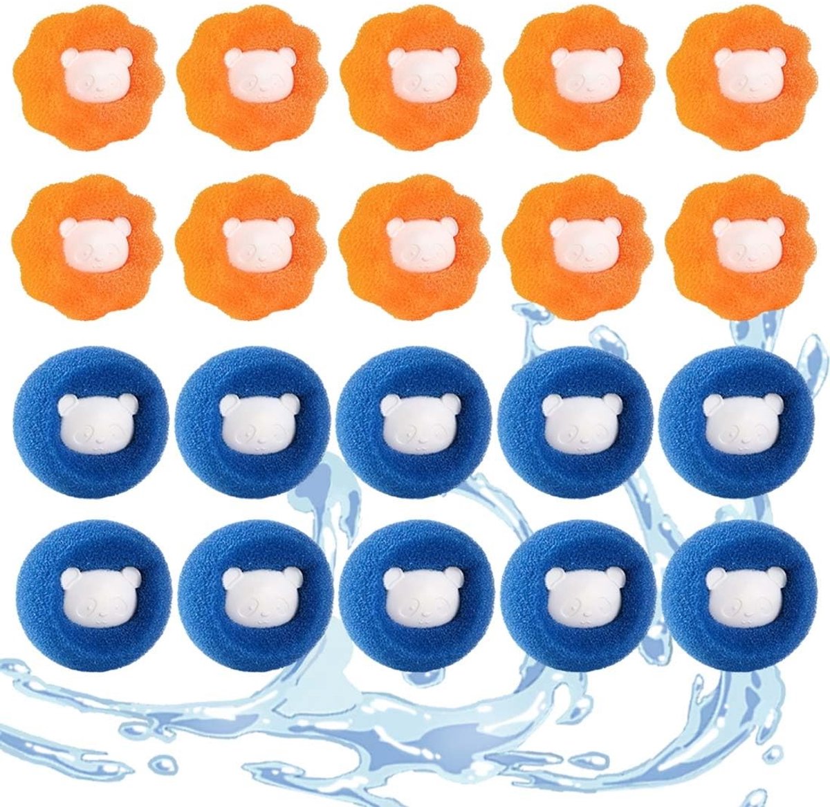 Dailygoods- Opvangballen 20 Stuks - Herbruikbare Wasballen - Dierenharen Verzamelen - Zachte Spons - Ruimtebesparend - Eenvoudig in Gebruik