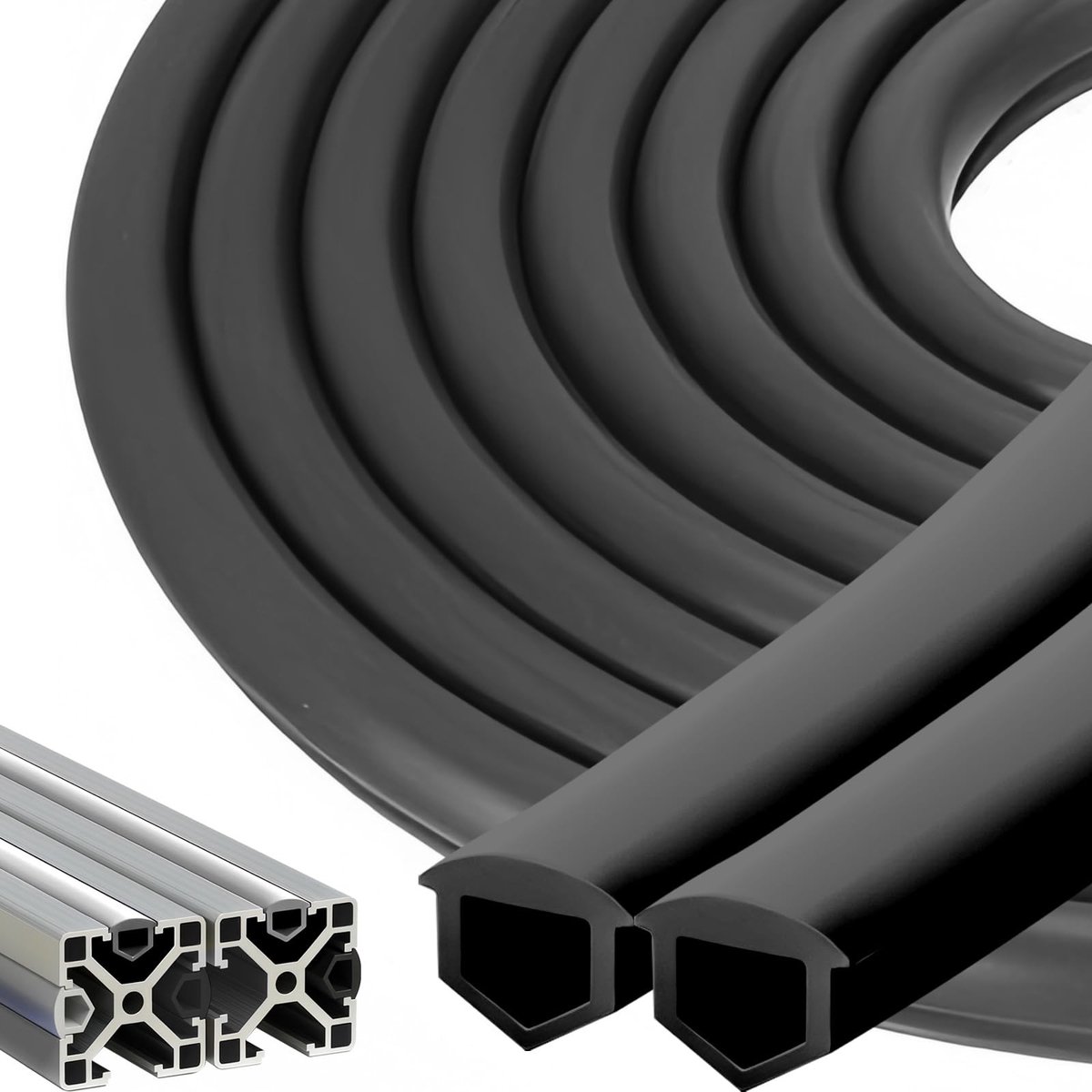 Dailygoods- Aluminium Profiel 12 Meter - Afdichtstrip - Tochtstrip - Zacht PVC - Groef 8 mm - Stofbescherming