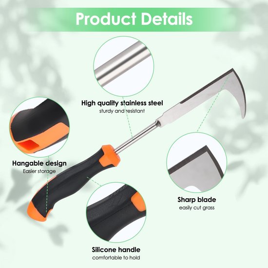 Dailygoods- Onkruidverwijderaar Ergonomisch - Handonkruidgereedschap - Roestvrij Staal - V-vormige Tanden - Draagbaar - Ruimtebesparend - Wiedgereedschap van Dailygoods — afbeelding 5