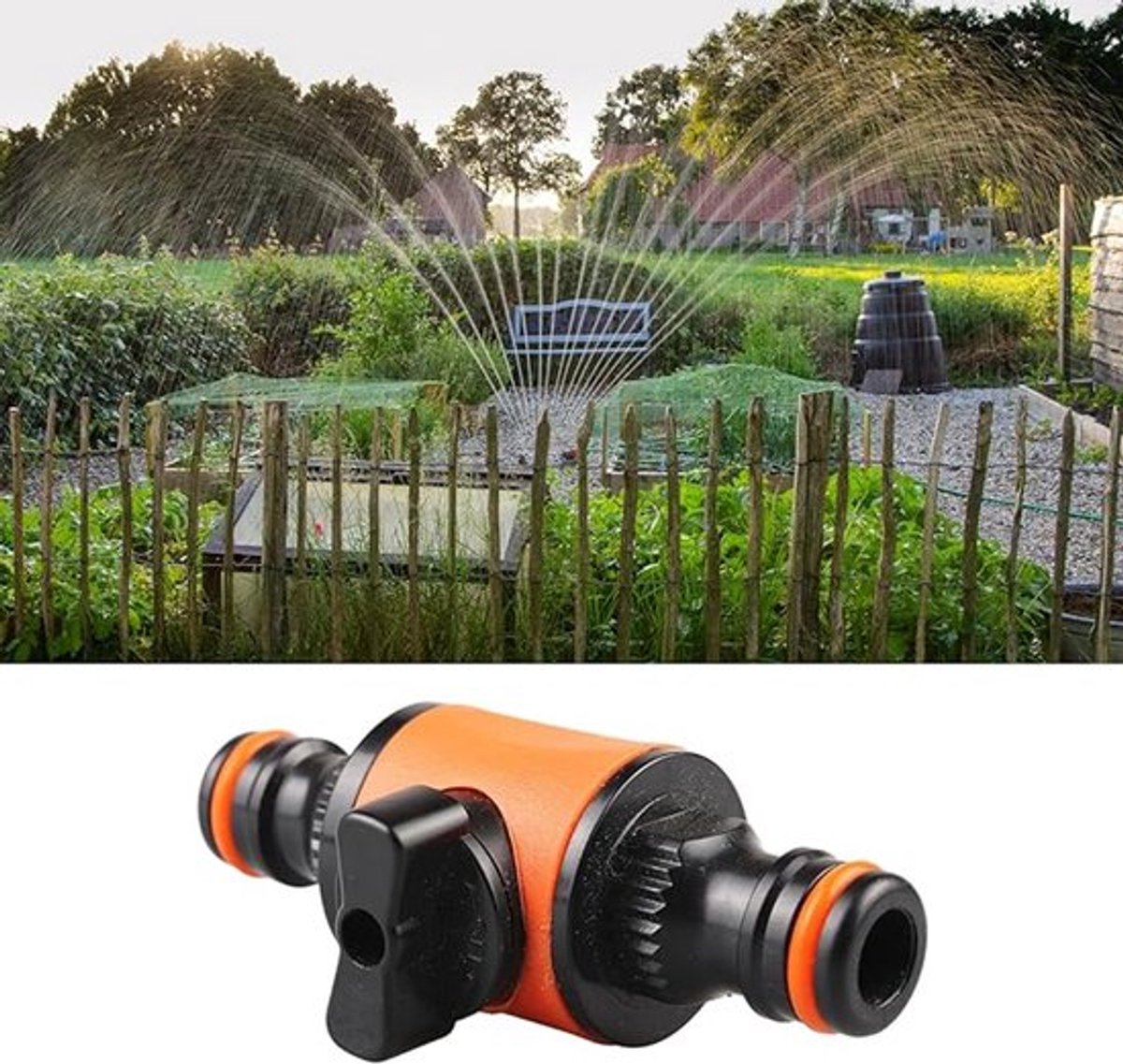 Tuinslang snelkoppeling - Snelkoppeling - Kraan - Irrigatiefittingen - Met schakelventiel - Snelkoppeling - Waterregeling - Tuinslang (2 stuks)