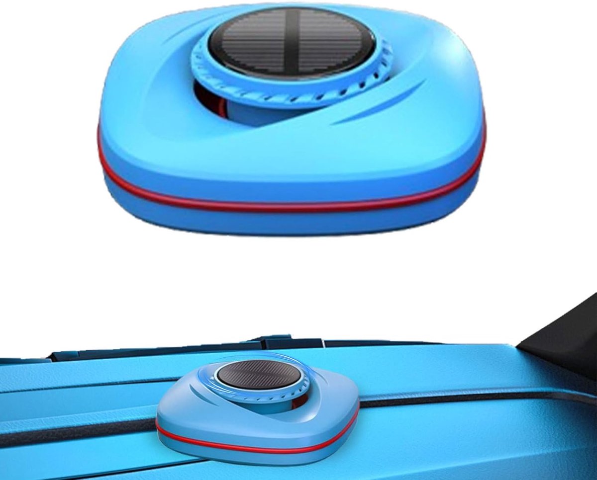 Auto Luchtverfrisser - Geur Diffuser - Auto Opfrissen - Zonne-energie Aangedreven - 8x8x2 cm - Zwart