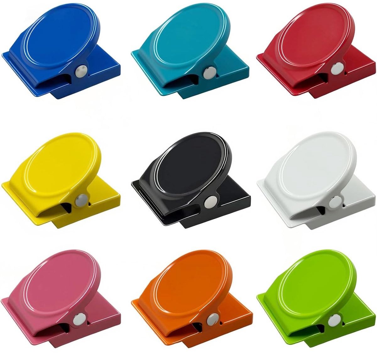 Dailygoods- Magnetische Clip Set van 9 - Duurzaam Metaal - Sterke Magneten - Koelkast/Wand - Notitie/Memo Klem - Gebruiksvriendelijk - Magnetische Koelkastclip