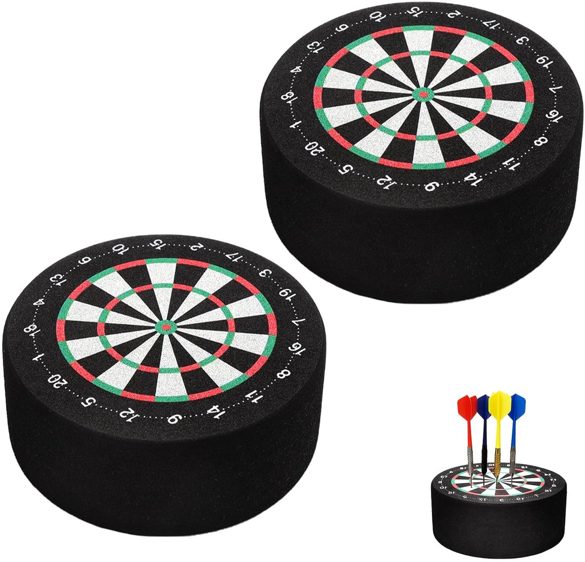 Solidchoice- Dartpijlhouder Professionele Accessoires - Dartstandaard - Mini-Dartbord - 2 Stuks - Stabiel voor Thuis/Bar - EVA Materiaal 10x10x4 cm