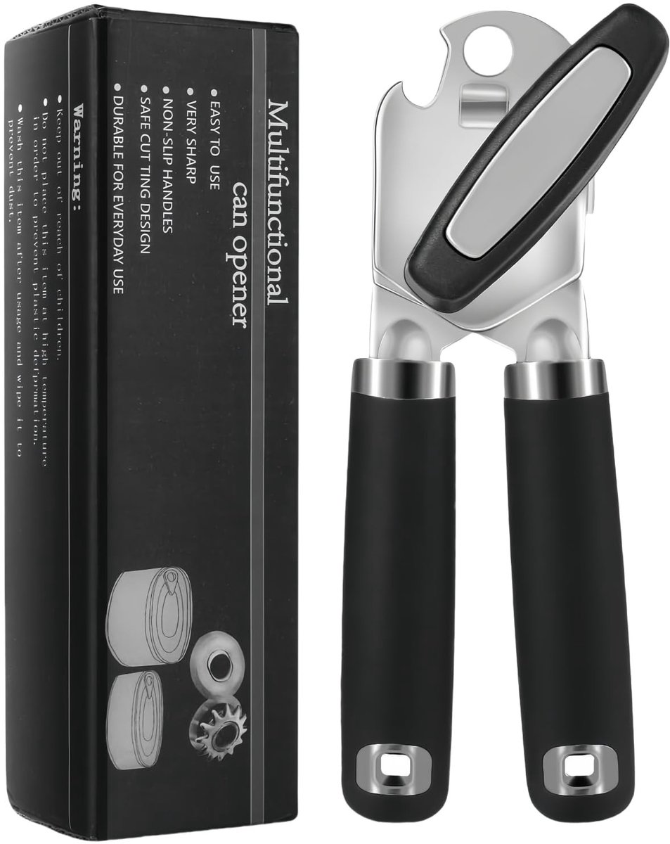 Solidchoice- Blikopener Handmatig - Ergonomische Handgreep - Voedselveilig Roestvrij Staal - Duurzaam Materiaal - Antislip Handgrepen - Comfortabele Grip - Blikkenopener