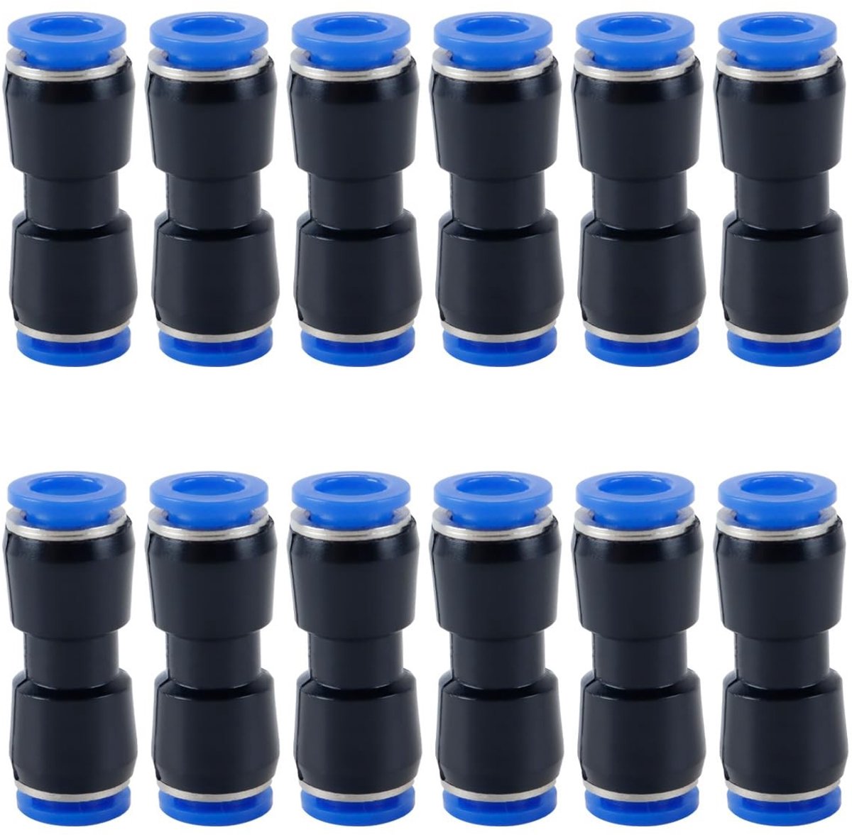 Solidchoice - 12 Stuks 8 mm naar 10 mm Pneumatische Reducer met Snelontgrendeling