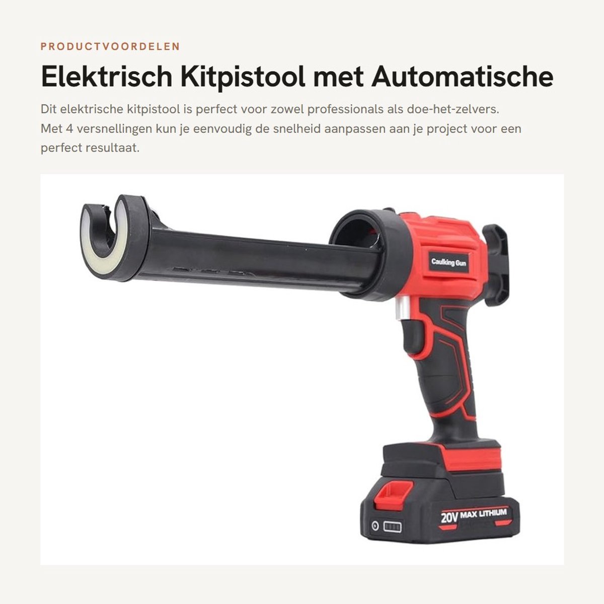 Solidchoice - Elektrisch Kitpistool met Automatische Terugtrekking