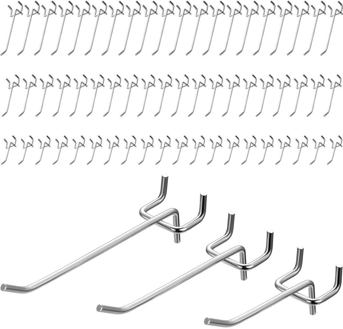 Solidchoice- Pegboard Haken Massief Staal - Pegboard Tool Houders - Opberghaken Garage - Organizer voor Gereedschap - Nauwkeurige Bordcompatibiliteit - Stevige Constructie