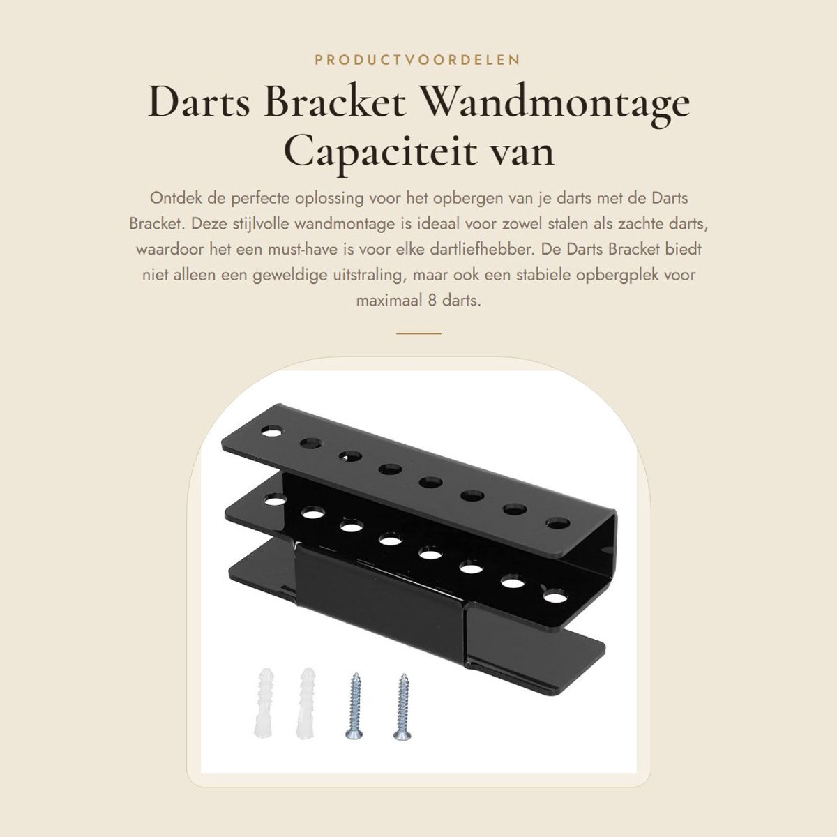 Solidchoice- Dartsstandaard Wandmontage - Acryl Darts Houder - Capaciteit van 8 Darts - Antislip - Sterke Compatibiliteit - Mooi Ontwerp - Darthouder