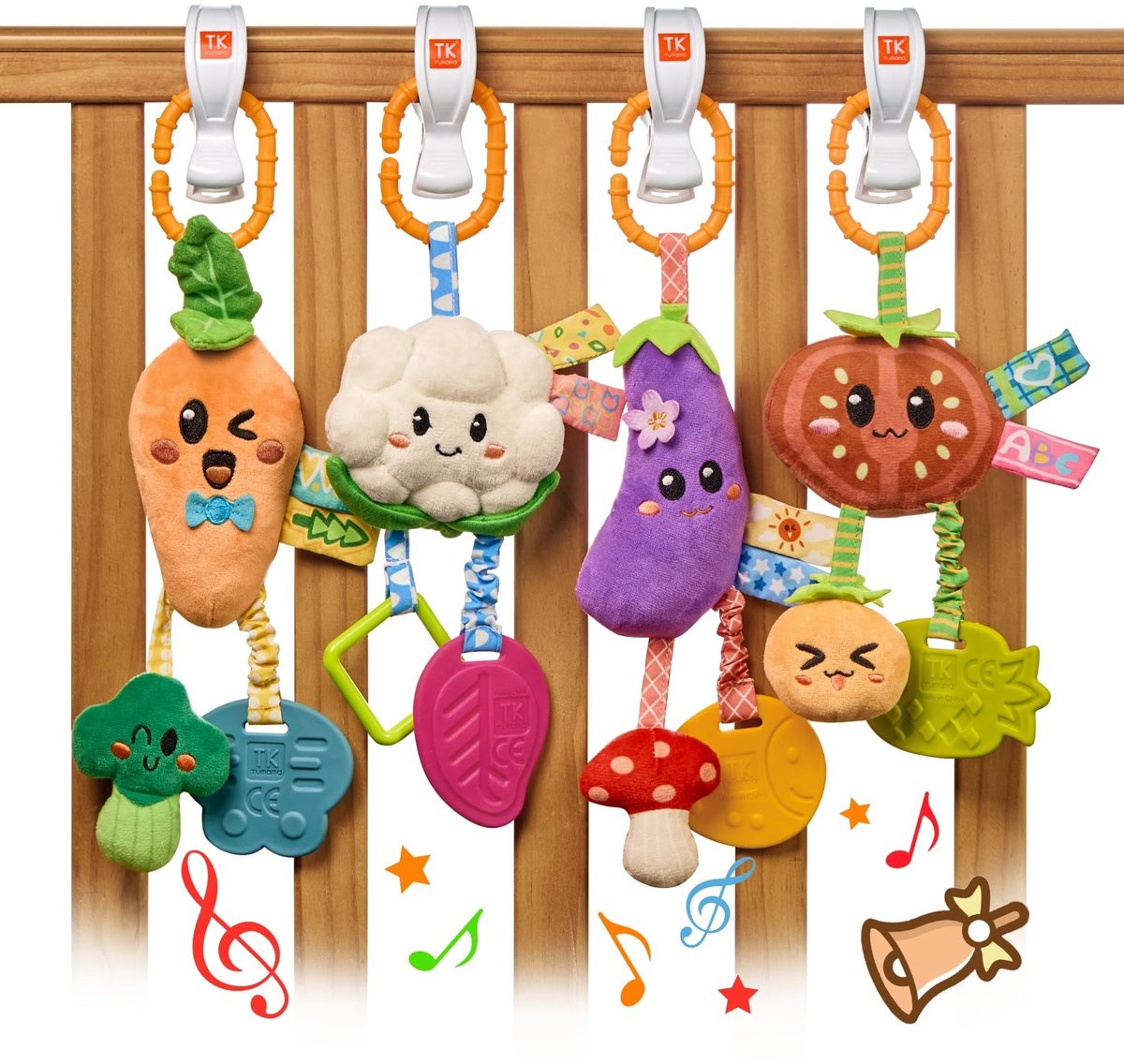 Solidchoice- Rammelaars Set van 4 - Multisensorisch Speelgoed - Baby Speelgoed 0-3 Maanden - Stimuleren Visuele Ontwikkeling - Heldere Kleuren - Tactiele Verkenning - Babyspeelgoed