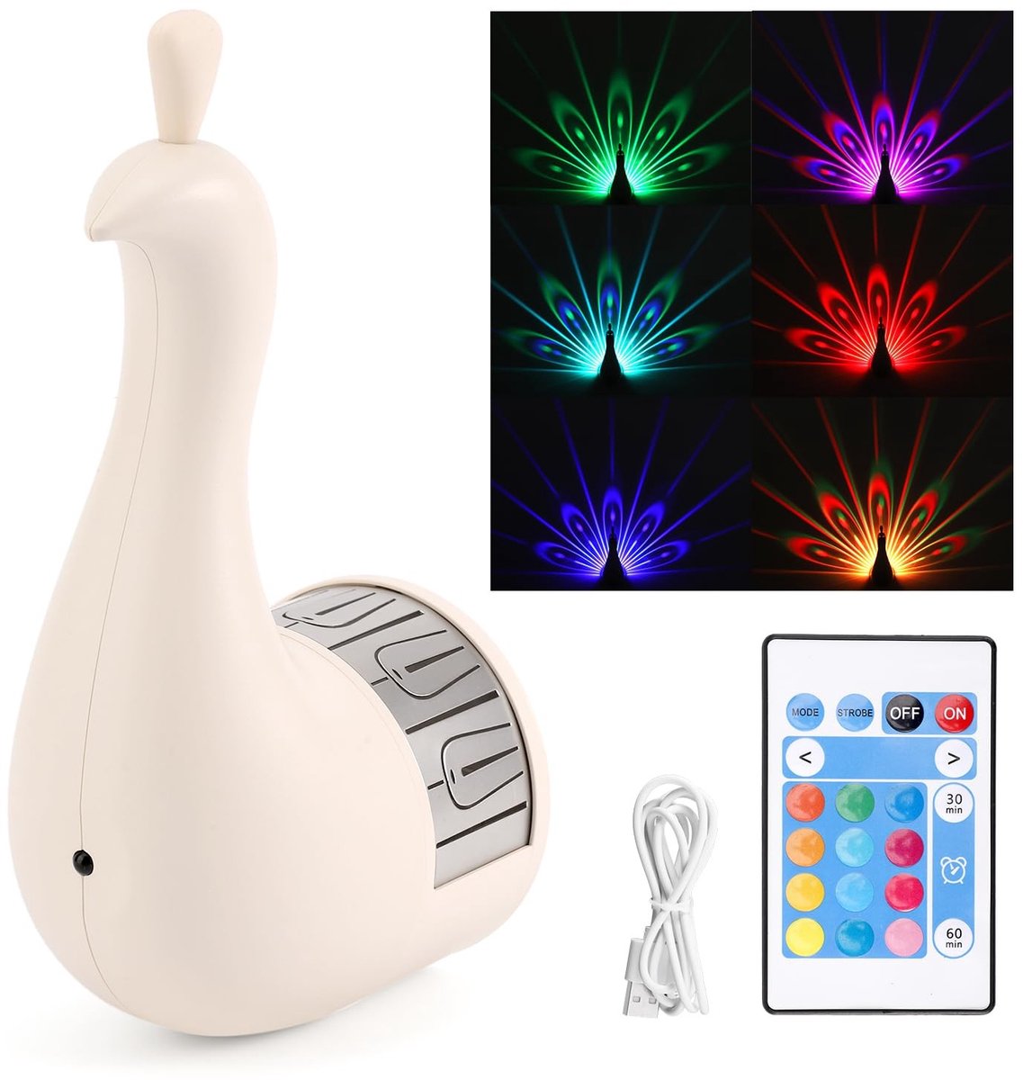 Solidchoice- Wandlamp Oplaadbaar - 19,5x10x8 cm - LED Kleurprojectielamp - Afstandsbedieni