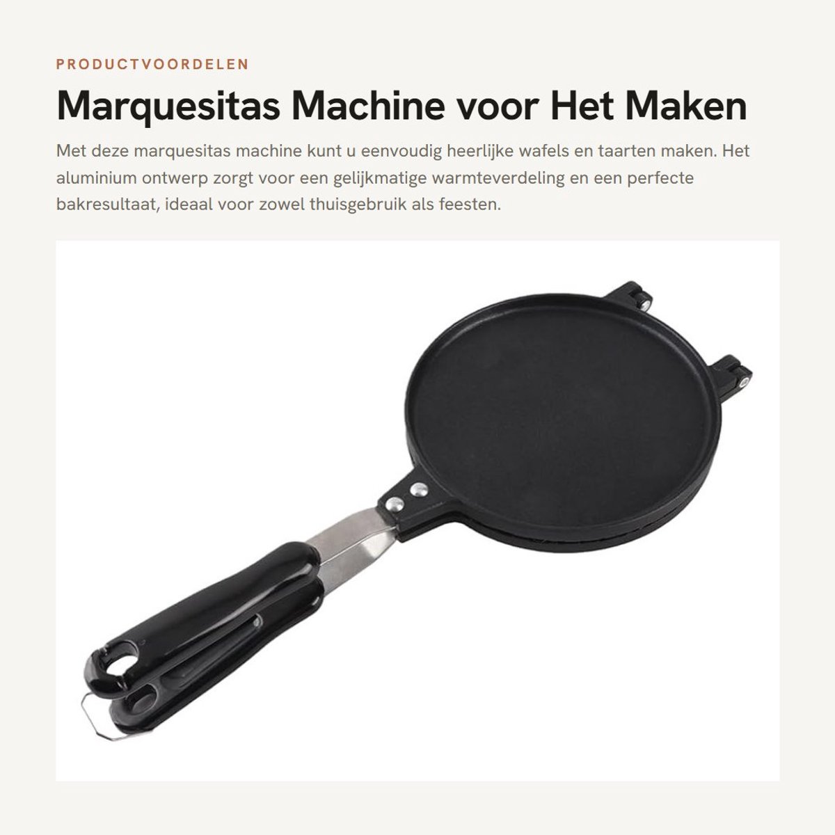 Dailygoods- Marquesitas Machine - Aluminiumlegering - Antiaanbak - Huishoudelijke Apparaten - Kegelvormige Wafels - Afmetingen 38,5 x 17 cm - Gewicht 726g - Wafelijzer