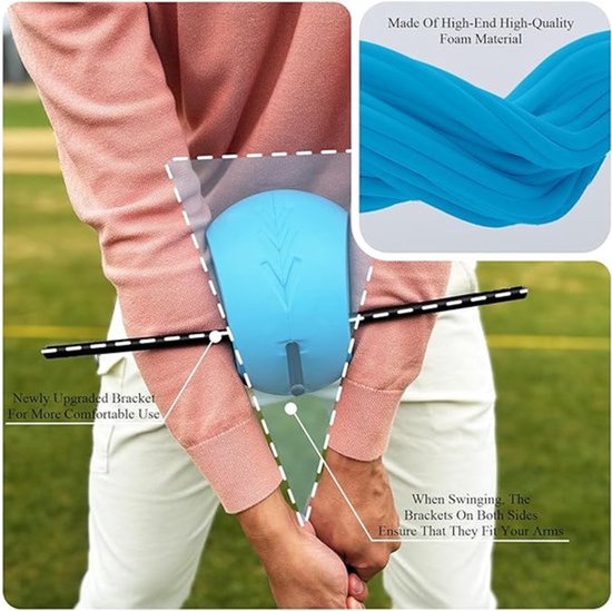 Connector golftrainingshulpmiddel, trainer voor het corrigeren van de golfhouding, golftrainingsapparatuur voor het oefenen van de balbeweging tussen de armen, glijdend golfswingtrainingshulpmiddel van Merkloos — afbeelding 5