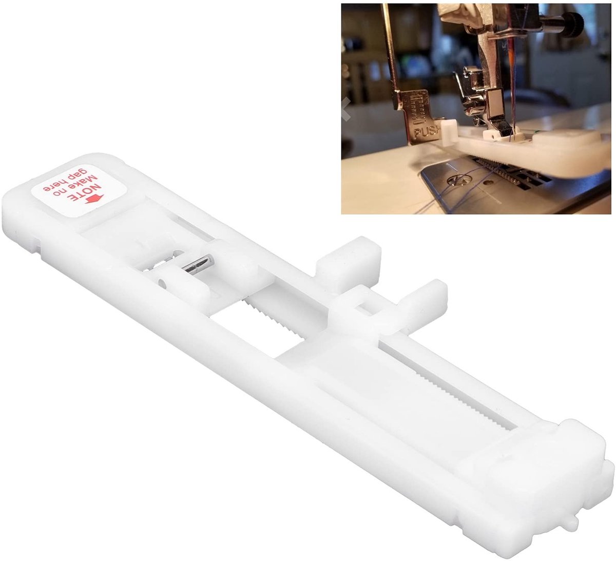 Dailygoods - Eenstaps Knoopsgatnaaivoet - Automatische Knoopsgatvoet - Professioneel naaien - Kunststof en roestvrij staal - Geschikt voor Singer - Ve...