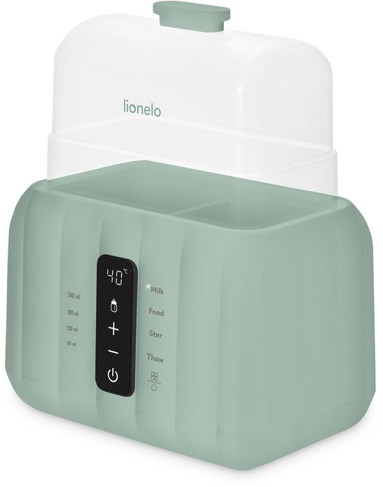 Lionelo Thermup Duo Dubbele Flessenwarmer 6in1 - Flessenwarmer, Sterilisator & Ontdooier - Verwarmt 2 Flessen Tegelijk - Temperatuurbehoud tot 72 Uur - Sterilisatie 100°C - Touchscreen - BPA-vrij - Automatische Uitschakeling van LIONELO — afbeelding 2