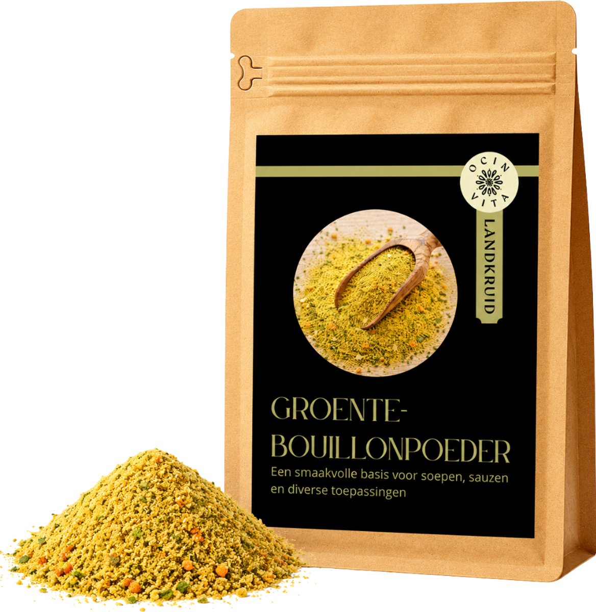 Groentebouillon Poeder 100g – Natuurlijke Vegan Bouillon – Zonder Gistextract & Smaakversterkers – Ocin Vita