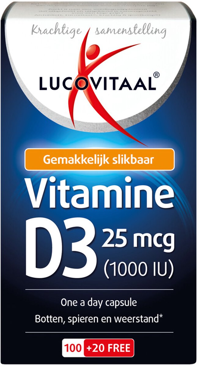 Lucovitaal Vitamine D3 25 microgram Voedingssupplement - 120 Capsules