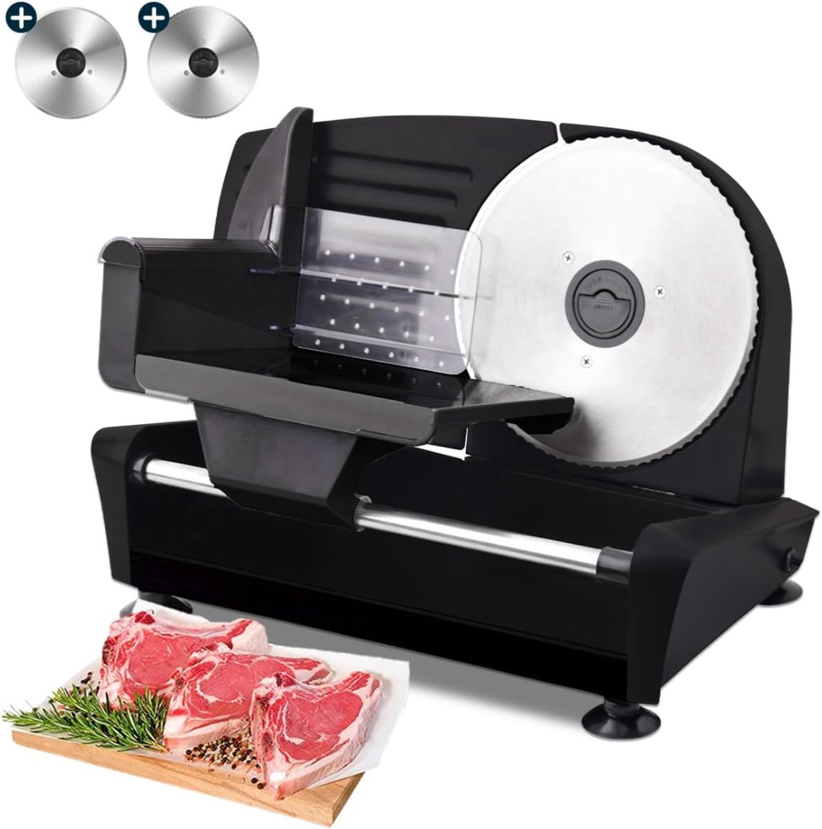 QORA® Vleessnijmachine - Snijmachine Allessnijder - Vlees Snijmachine voor Thuis - Zwart - 41cm x 27cm x 27cm